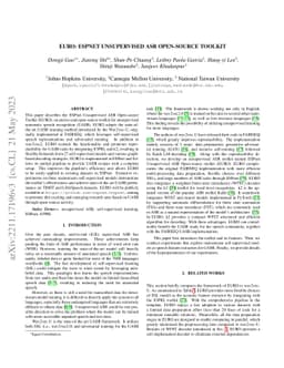 EURO: ESPnet Unsupervised ASR Open-source Toolkit