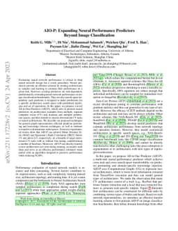 AIO-P: Expanding Neural Performance Predictors Beyond Image
  Classification