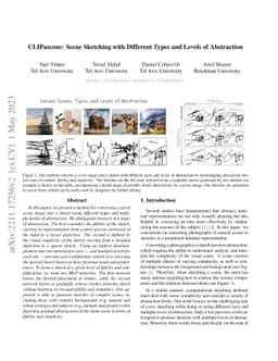 CLIPascene: Scene Sketching with Different Types and Levels of
  Abstraction