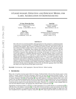 A Light-weight, Effective and Efficient Model for Label Aggregation in
  Crowdsourcing