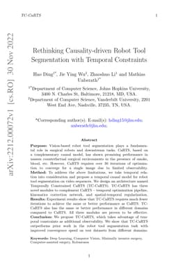 Rethinking Causality-driven Robot Tool Segmentation with Temporal
  Constraints