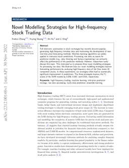 Novel Modelling Strategies for High-frequency Stock Trading Data