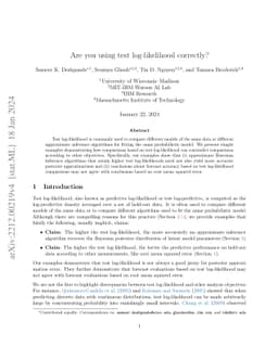 Are you using test log-likelihood correctly?