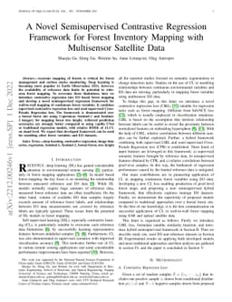 A Novel Semisupervised Contrastive Regression Framework for Forest
  Inventory Mapping with Multisensor Satellite Data