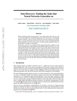 Task Discovery: Finding the Tasks that Neural Networks Generalize on