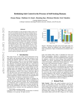 Rethinking Safe Control in the Presence of Self-Seeking Humans