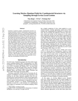 Learning Markov Random Fields for Combinatorial Structures via Sampling
  through Lovász Local Lemma