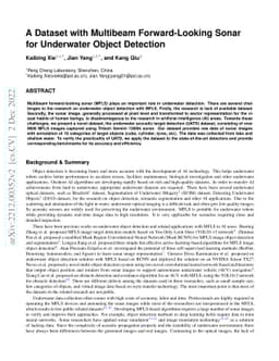 A Dataset with Multibeam Forward-Looking Sonar for Underwater Object
  Detection