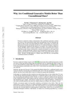 Why Are Conditional Generative Models Better Than Unconditional Ones?