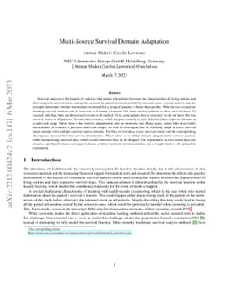 Multi-Source Survival Domain Adaptation