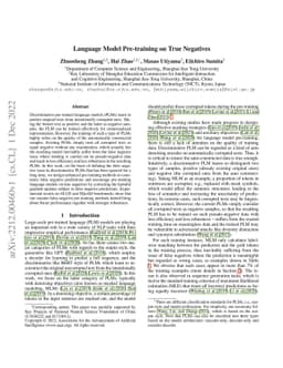 Language Model Pre-training on True Negatives