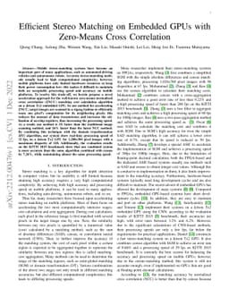 Efficient stereo matching on embedded GPUs with zero-means cross
  correlation