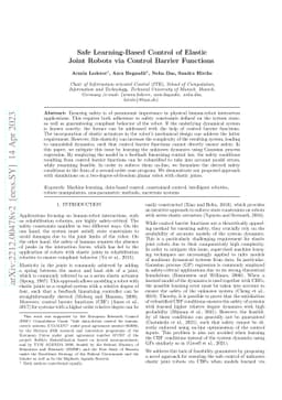 Safe Learning-Based Control of Elastic Joint Robots via Control Barrier
  Functions