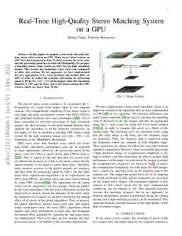 Real-Time High-Quality Stereo Matching System on a GPU