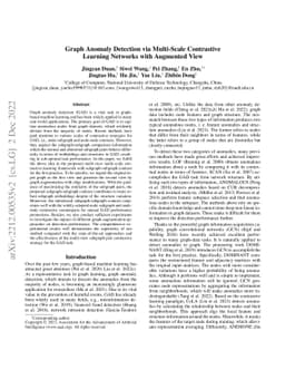 Graph Anomaly Detection via Multi-Scale Contrastive Learning Networks
  with Augmented View