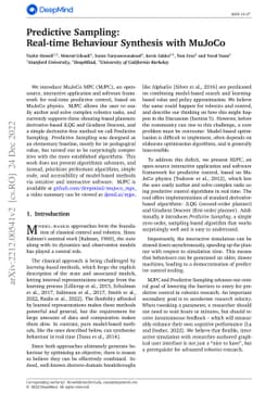 Predictive Sampling: Real-time Behaviour Synthesis with MuJoCo