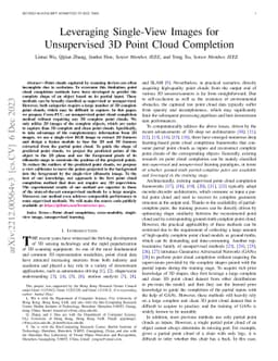 Leveraging Single-View Images for Unsupervised 3D Point Cloud Completion