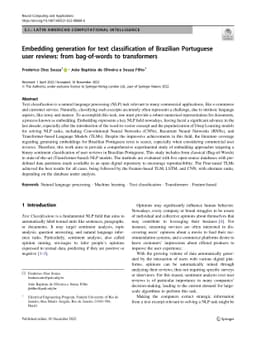 Embedding generation for text classification of Brazilian Portuguese
  user reviews: from bag-of-words to transformers