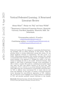 Vertical Federated Learning: A Structured Literature Review