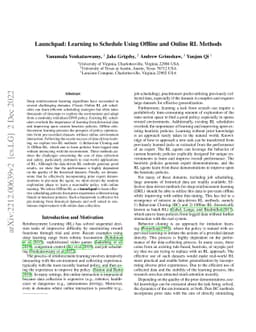 Launchpad: Learning to Schedule Using Offline and Online RL Methods