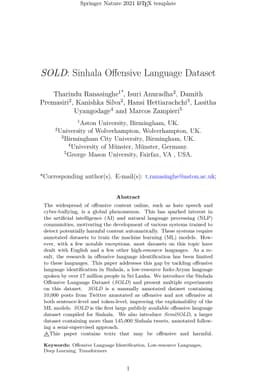 SOLD: Sinhala Offensive Language Dataset