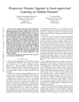 Progressive Feature Upgrade in Semi-supervised Learning on Tabular
  Domain