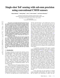 Single-shot ToF sensing with sub-mm precision using conventional CMOS
  sensors