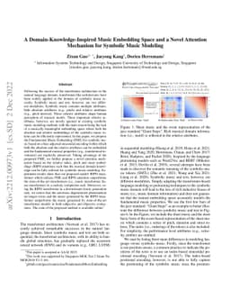 A Domain-Knowledge-Inspired Music Embedding Space and a Novel Attention
  Mechanism for Symbolic Music Modeling