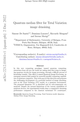 Quantum median filter for Total Variation image denoising