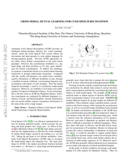 Cross-Modal Mutual Learning for Cued Speech Recognition