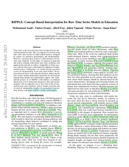 RIPPLE: Concept-Based Interpretation for Raw Time Series Models in
  Education