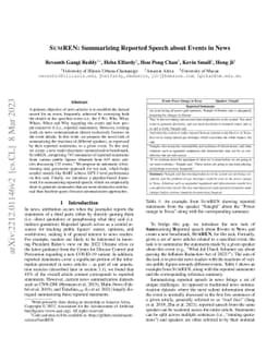SumREN: Summarizing Reported Speech about Events in News