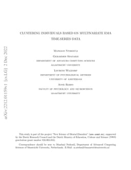 Clustering individuals based on multivariate EMA time-series data