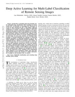 Deep Active Learning for Multi-Label Classification of Remote Sensing
  Images