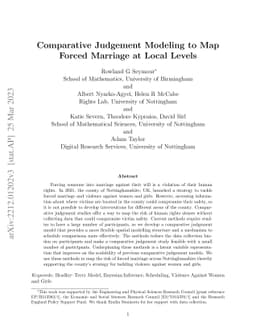 Comparative Judgement Modeling to Map Forced Marriage at Local Levels