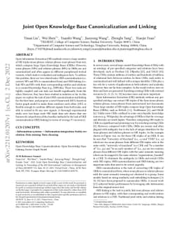 Joint Open Knowledge Base Canonicalization and Linking