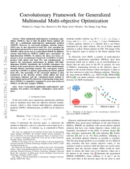 Coevolutionary Framework for Generalized Multimodal Multi-objective
  Optimization