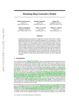 Denoising Deep Generative Models