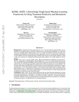 KGML-xDTD: A Knowledge Graph-based Machine Learning Framework for Drug
  Treatment Prediction and Mechanism Description