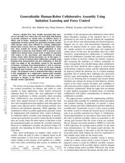 Generalizable Human-Robot Collaborative Assembly Using Imitation
  Learning and Force Control