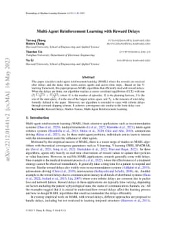 Multi-Agent Reinforcement Learning with Reward Delays