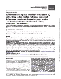 iEnhancer-ELM: improve enhancer identification by extracting
  position-related multiscale contextual information based on enhancer language
  models