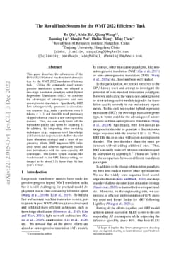 The RoyalFlush System for the WMT 2022 Efficiency Task