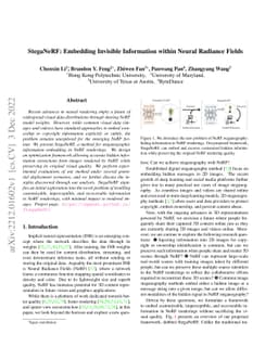 StegaNeRF: Embedding Invisible Information within Neural Radiance Fields