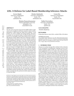 LDL: A Defense for Label-Based Membership Inference Attacks