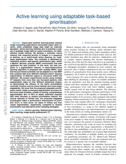 Active learning using adaptable task-based prioritisation