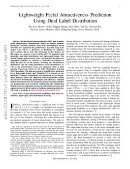 Lightweight Facial Attractiveness Prediction Using Dual Label
  Distribution