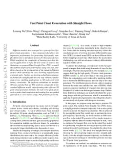 Fast Point Cloud Generation with Straight Flows