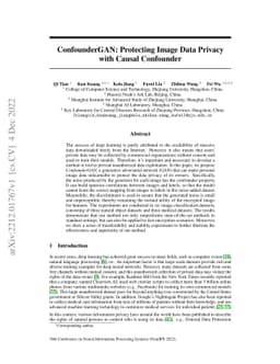 ConfounderGAN: Protecting Image Data Privacy with Causal Confounder