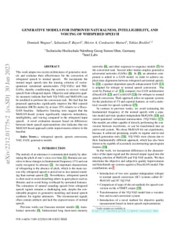 Generative Models for Improved Naturalness, Intelligibility, and Voicing
  of Whispered Speech